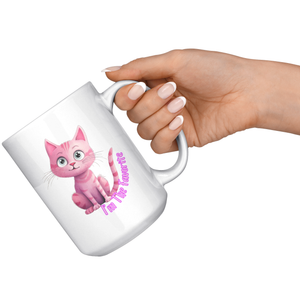 Adorable Pink Cat 'I'm the Favorite" 15 Oz White Mug