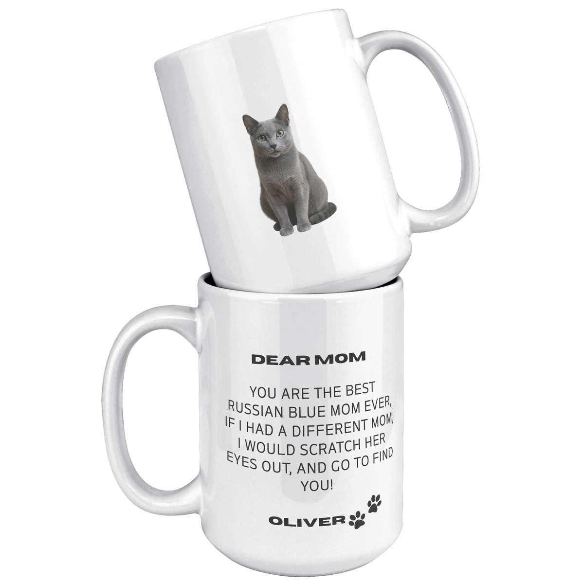 Russian Blue Mom 15 Oz White Mug