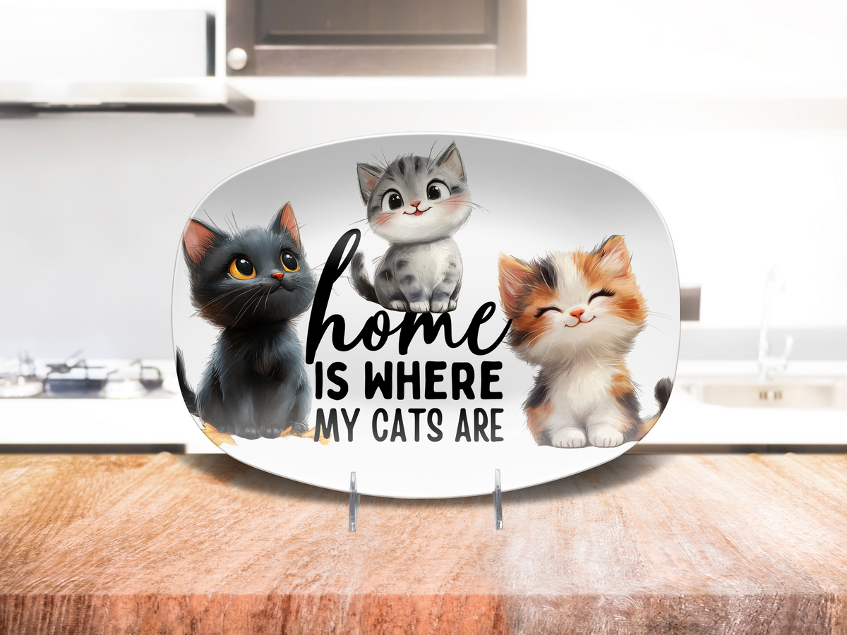 Home Is Where My Cats Are 10 x 14 Platter