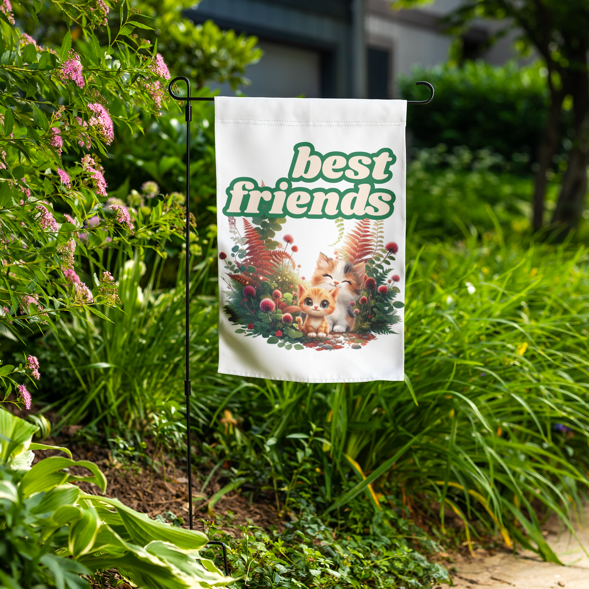 Cat Best Friends 12 1/2 x 18 Garden Flag No Stand