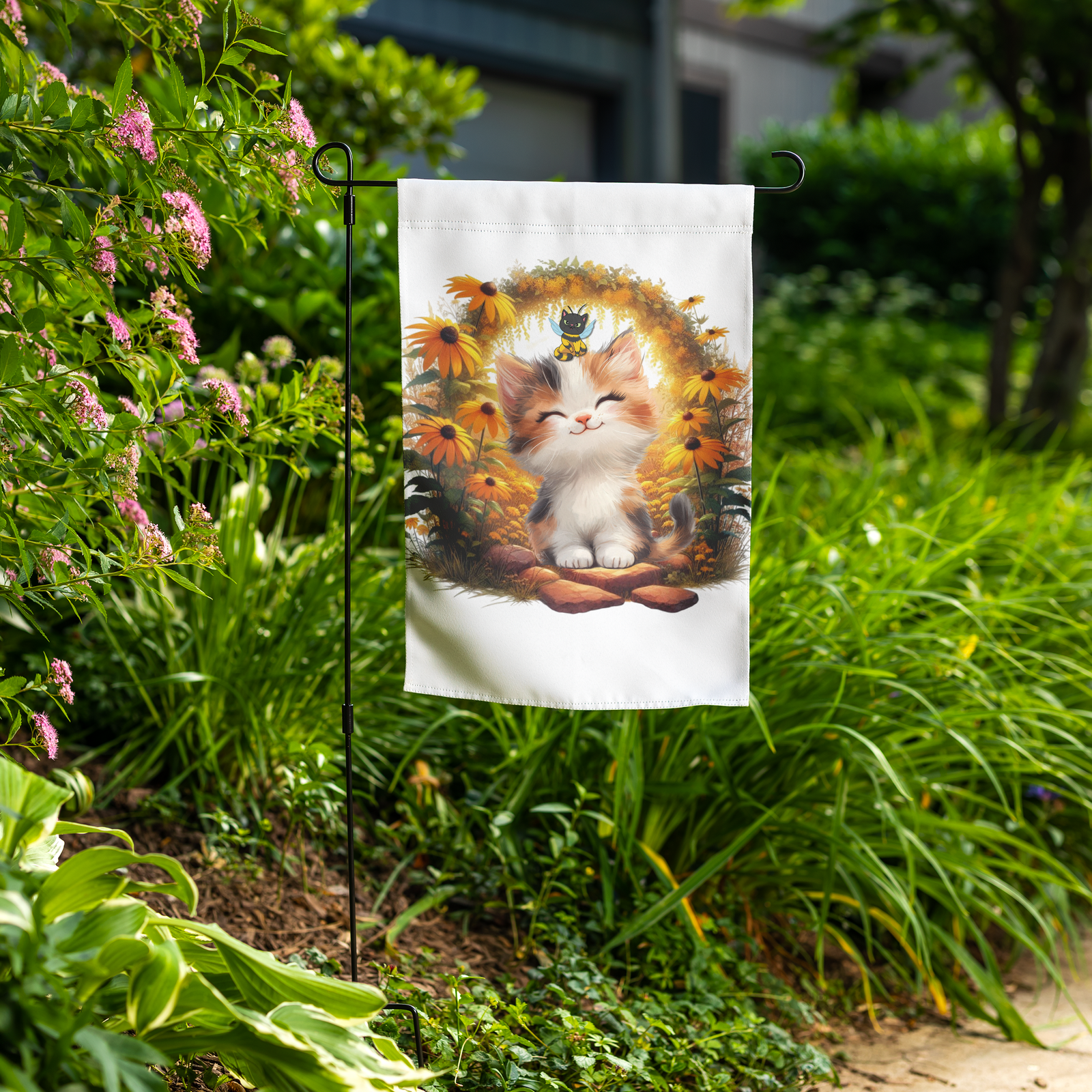 🌼 Sunshine & Smiles Garden Flag (No Stand)