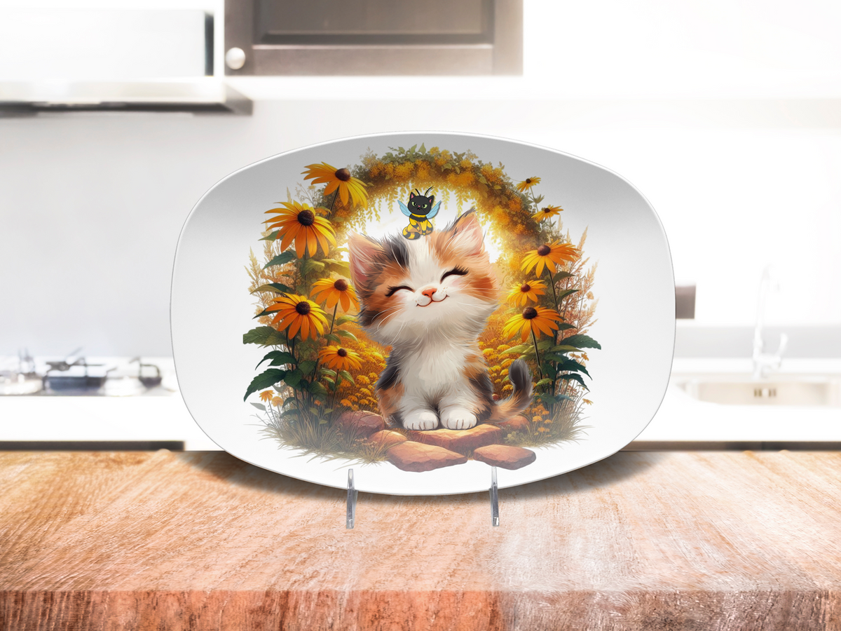 🌻 Smiling Kitten Sunshine Platter (10 x 14)