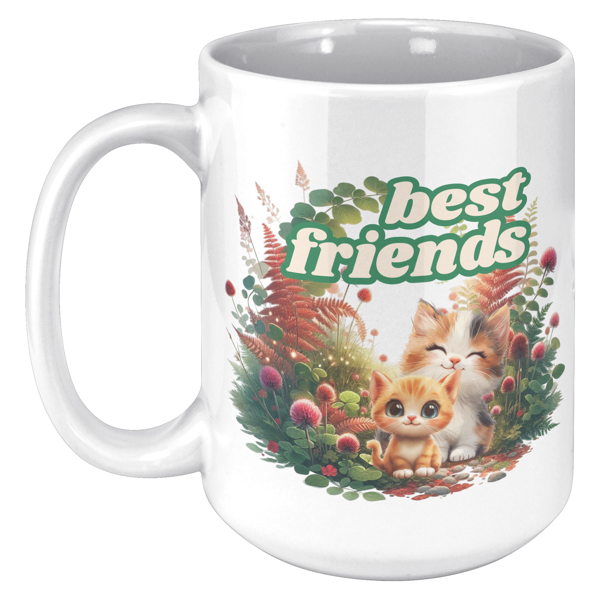 Cat Best Friends 15 oz White Mug