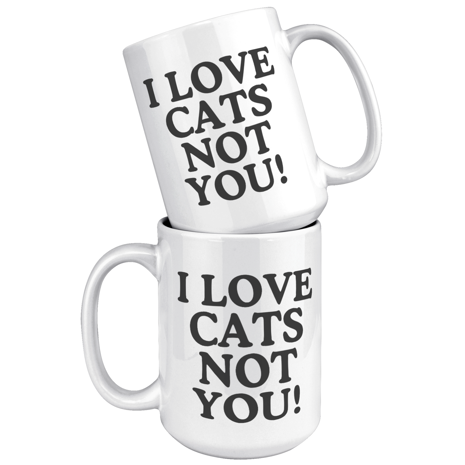 I Love Cats Not You 15oz White Mug