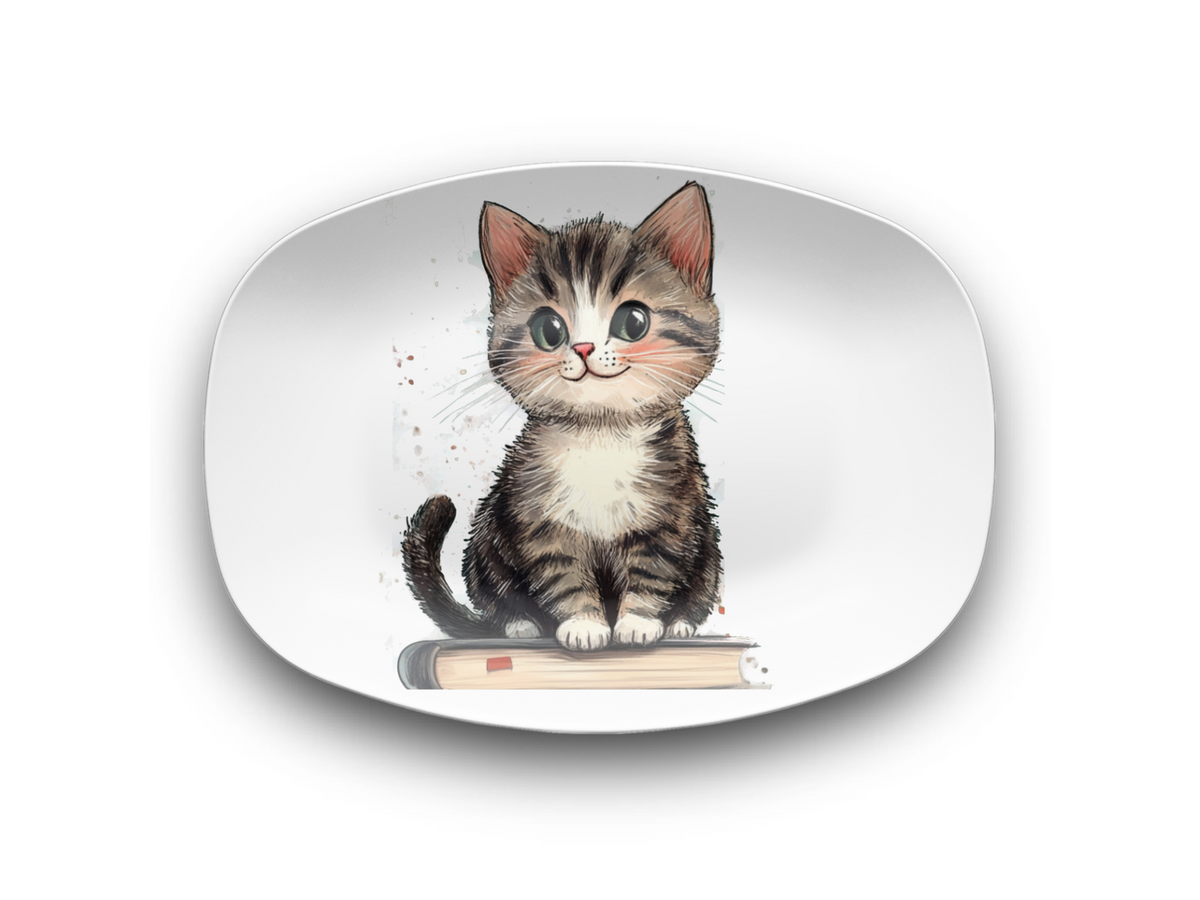 Bookish Kitten 10 x 14 Platter