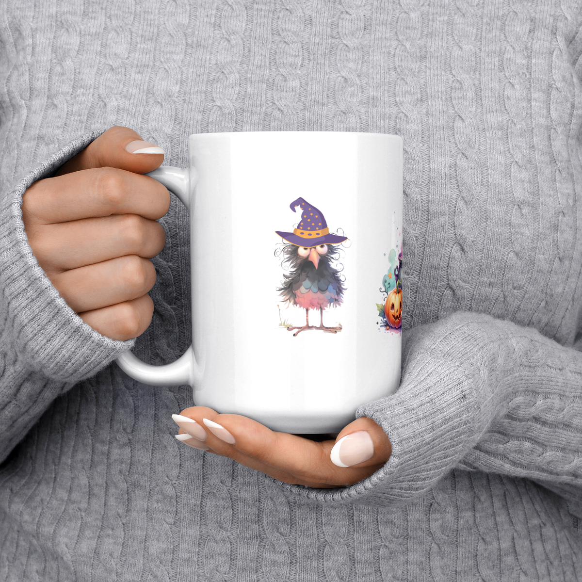 Halloween Crow Witches 15oz White Mug