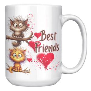 Best Friends Crazy Cats 15 Oz White Mug