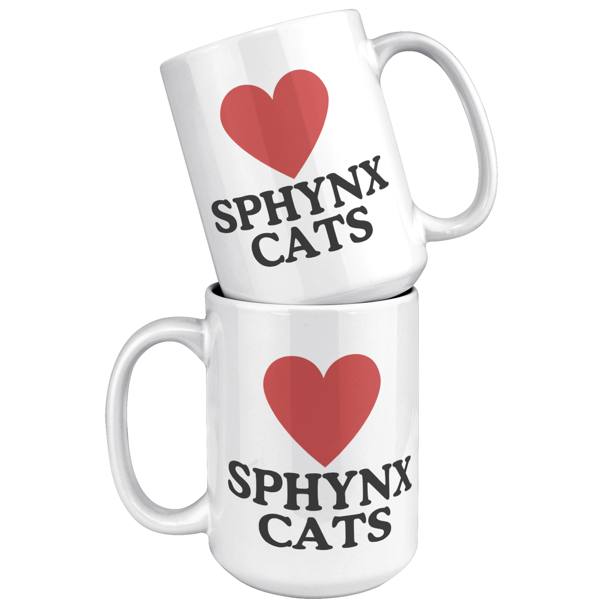 Love Sphynx Cats - Heart Design 15 oz White Mug