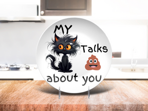 Funny Cranky Kitty 10 In Plate