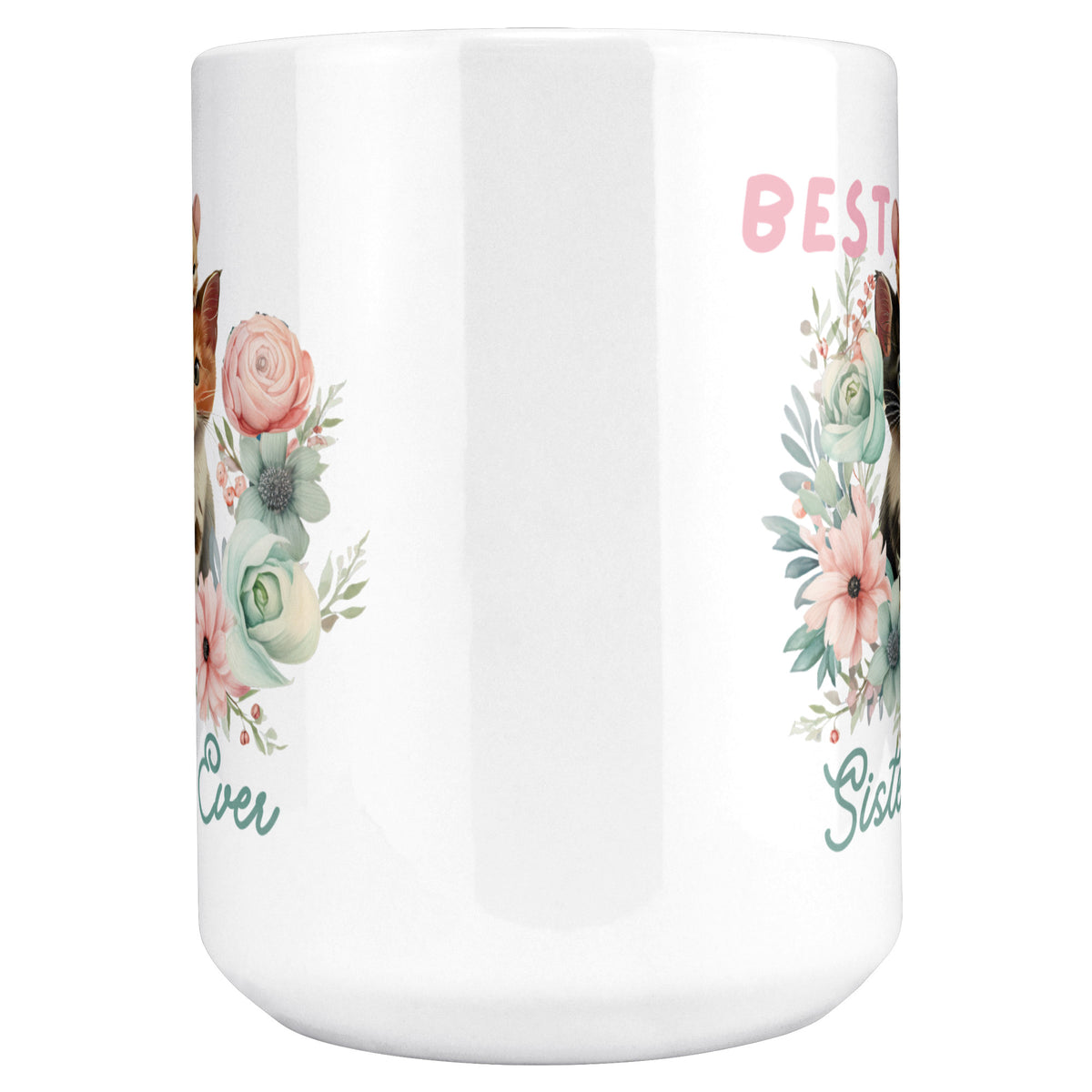 Best Sister Ever Cute Cat White Coffee Mug
