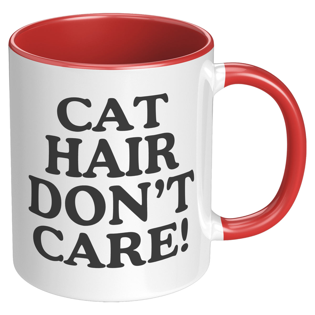 Cat Hair Don't Care Accent Mug