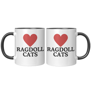 Heart Ragdoll Cats Accent Mug