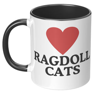 Heart Ragdoll Cats Accent Mug