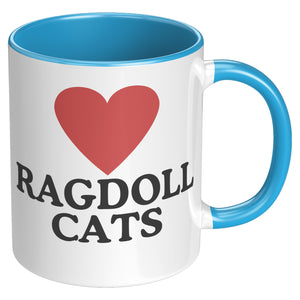 Heart Ragdoll Cats Accent Mug