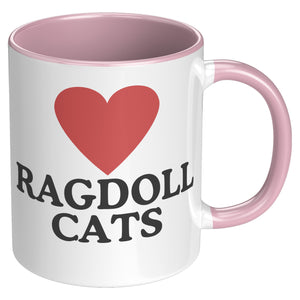 Heart Ragdoll Cats Accent Mug