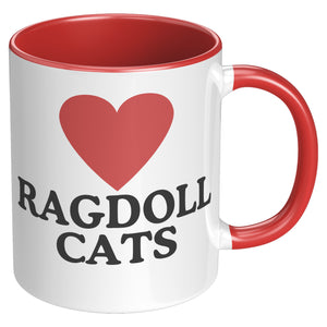 Heart Ragdoll Cats Accent Mug