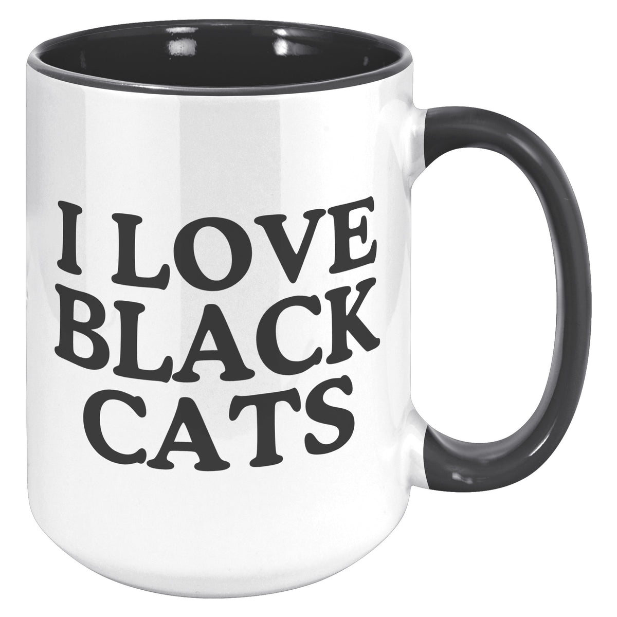 I Love Black Cats Accent Mug
