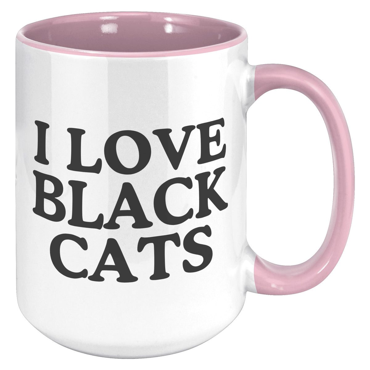 I Love Black Cats Accent Mug