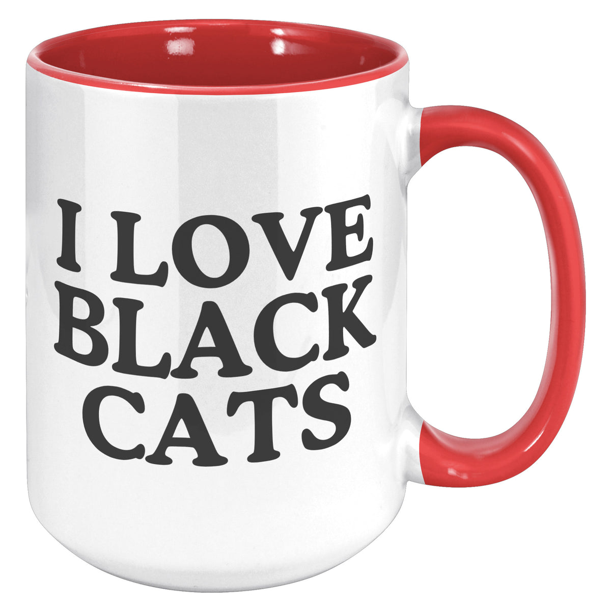 I Love Black Cats Accent Mug