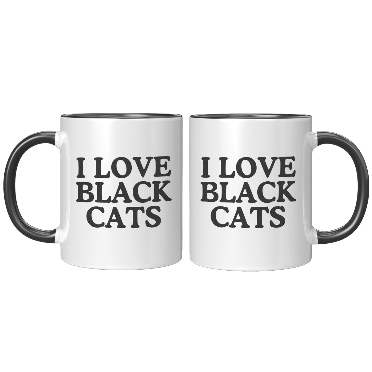 I Love Black Cats Accent Mug