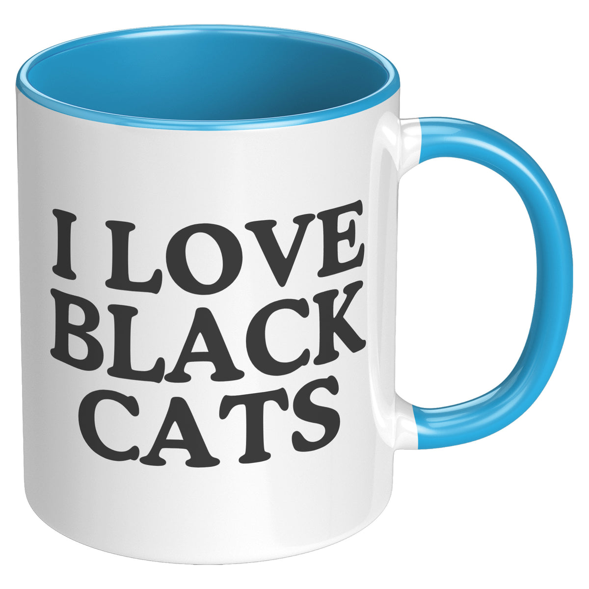 I Love Black Cats Accent Mug