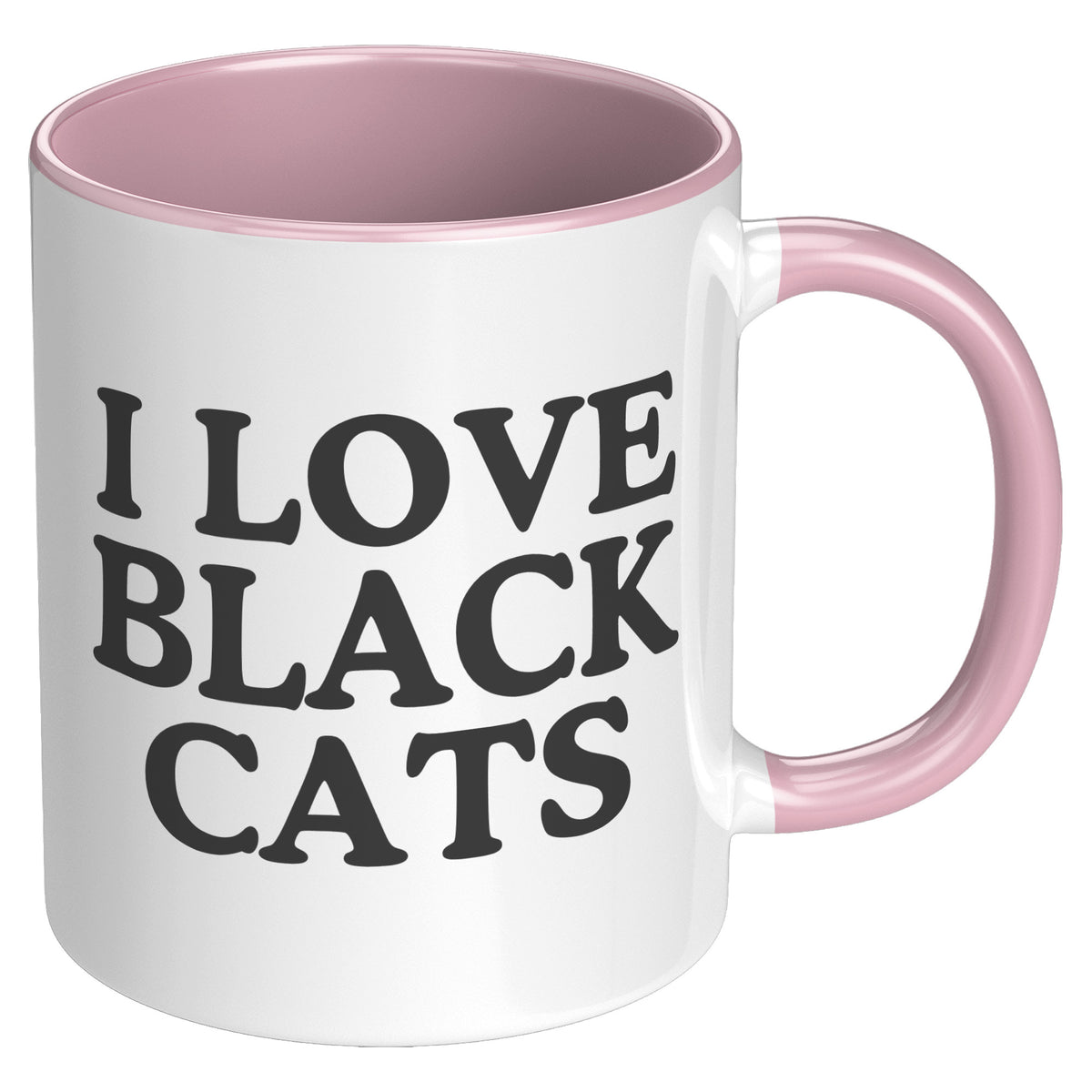 I Love Black Cats Accent Mug