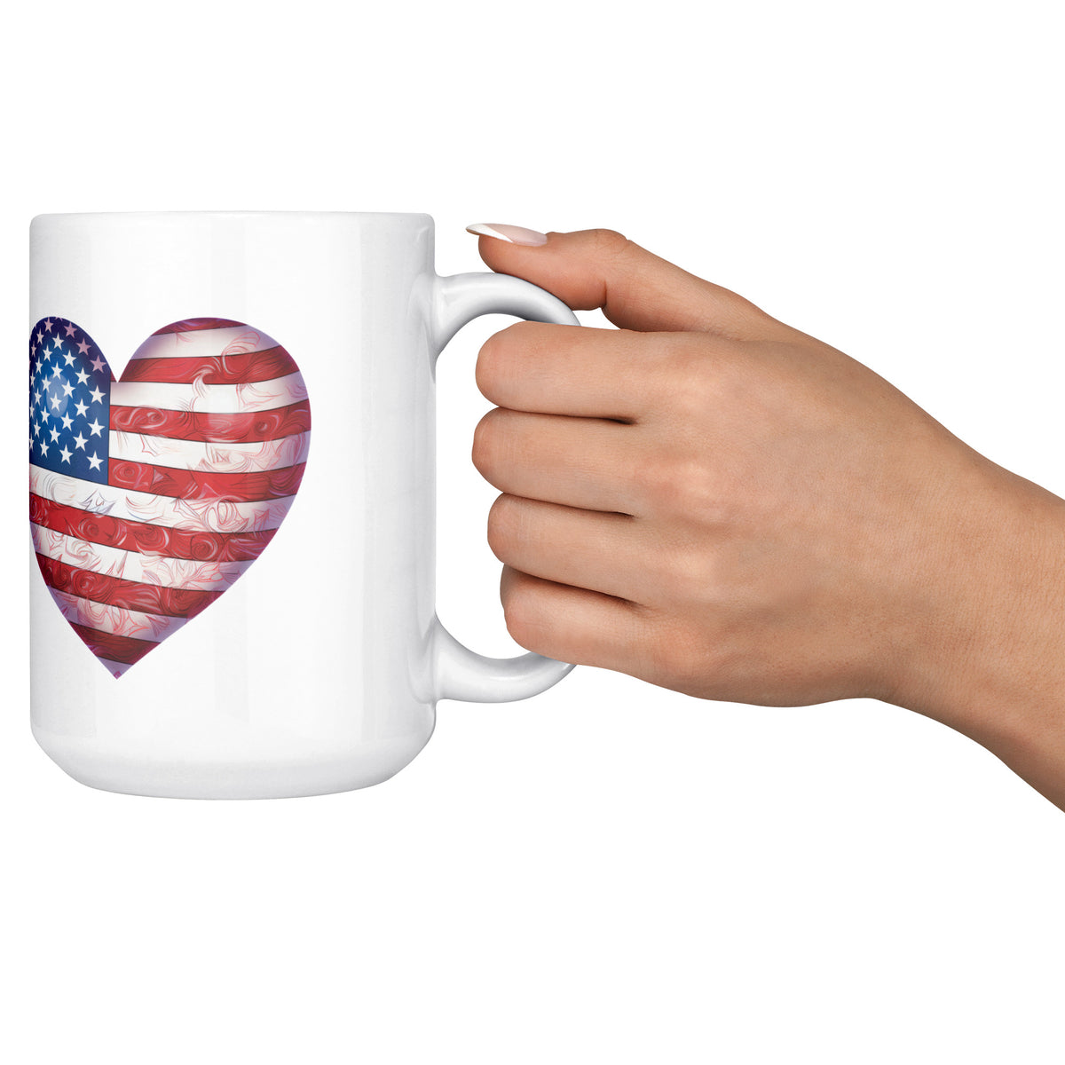 Kitty Bee Heart Flag White Coffee Mug