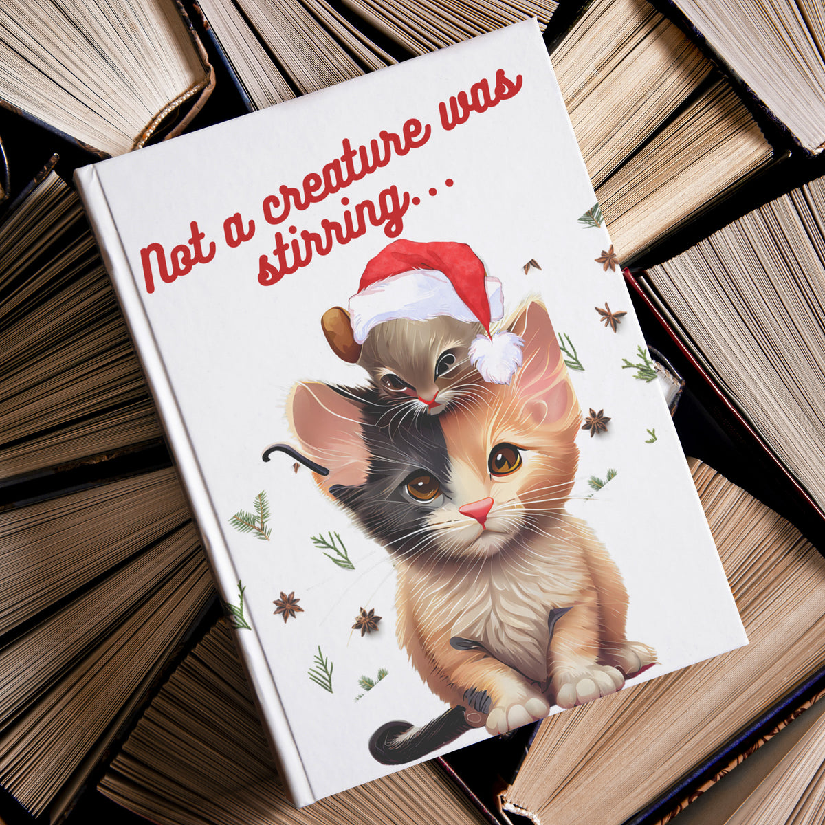 Not A Creature Was Stirring Kitty And Mouse Hardcover Journal