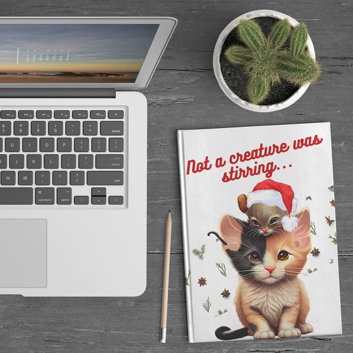 Not A Creature Was Stirring Kitty And Mouse Hardcover Journal