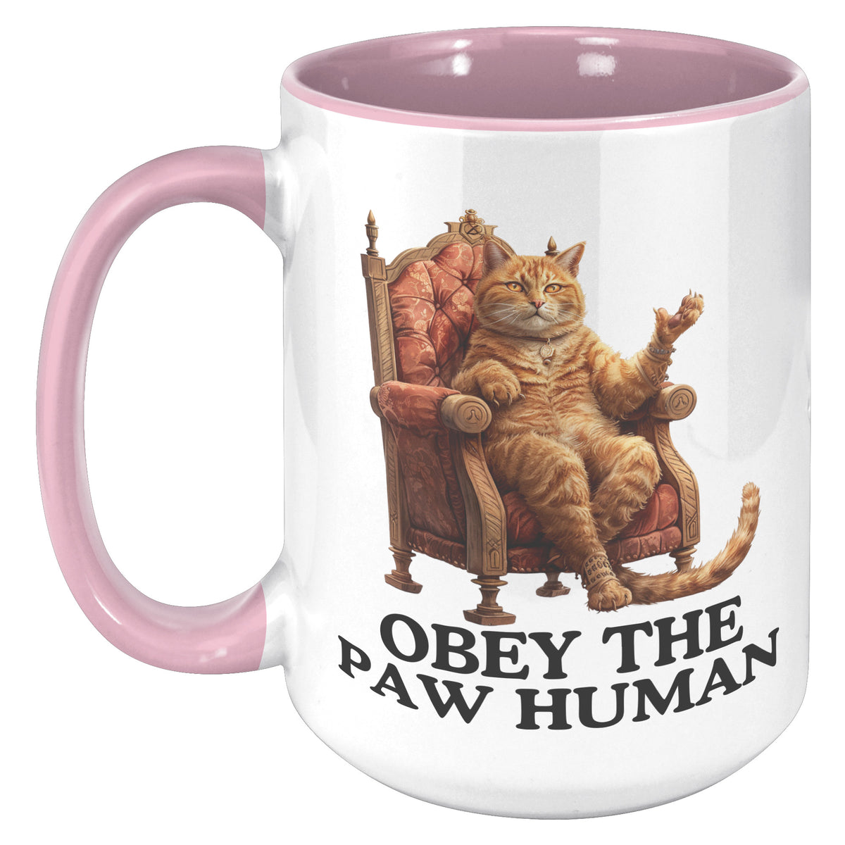 Obey The Paw Human Funny Cat Themed Accent Mug