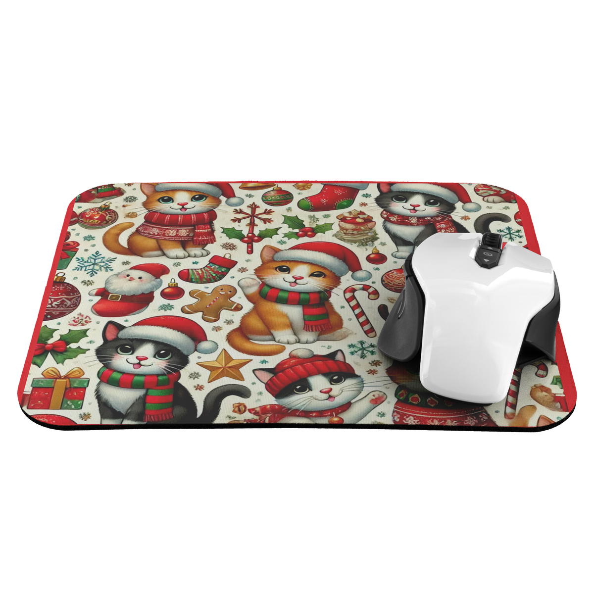 Whiskers, Wreaths, and Wonders Mousepad