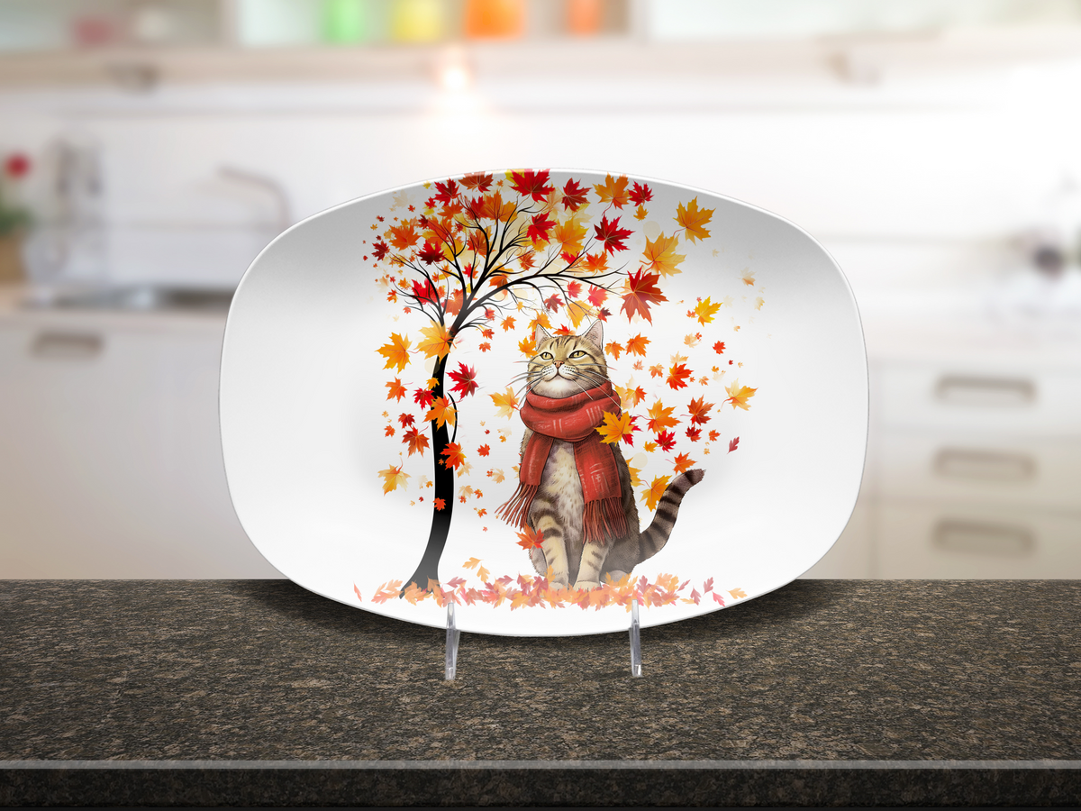 Autumn Leaves 10 x 14 Cat Platter
