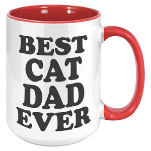 Best Cat Dad Ever Accent Mug - Crazy About Coffee And Cats