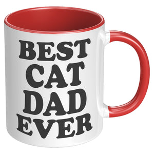 Best Cat Dad Ever Accent Mug - Crazy About Coffee And Cats