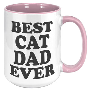 Best Cat Dad Ever Accent Mug - Crazy About Coffee And Cats