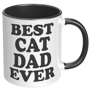 Best Cat Dad Ever Accent Mug - Crazy About Coffee And Cats