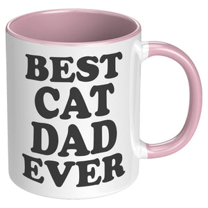 Best Cat Dad Ever Accent Mug - Crazy About Coffee And Cats