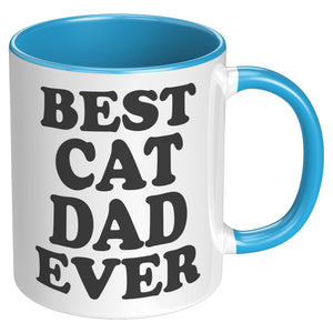 Best Cat Dad Ever Accent Mug - Crazy About Coffee And Cats