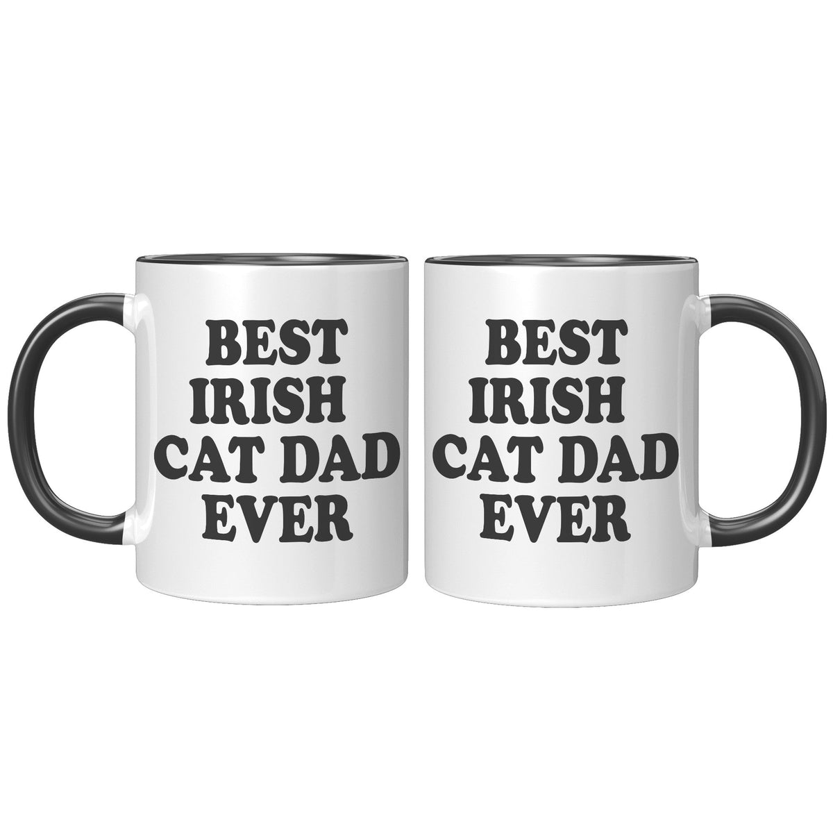 Best Irish Cat Dad Ever Accent Mug - Crazy About Coffee And Cats