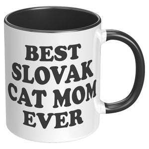 Best Slovak Cat Mom Ever Accent Mug - Crazy About Coffee And Cats