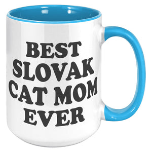 Best Slovak Cat Mom Ever Accent Mug - Crazy About Coffee And Cats