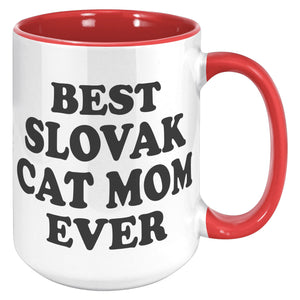 Best Slovak Cat Mom Ever Accent Mug - Crazy About Coffee And Cats