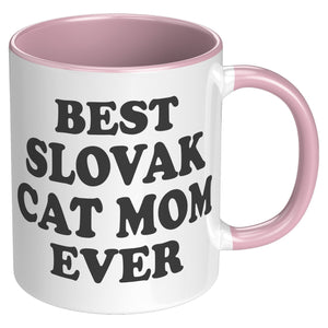 Best Slovak Cat Mom Ever Accent Mug - Crazy About Coffee And Cats