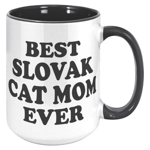 Best Slovak Cat Mom Ever Accent Mug - Crazy About Coffee And Cats