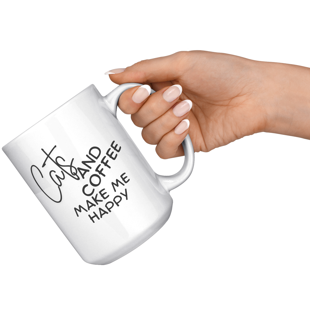 Cats and Coffee Make Me Happy Mug