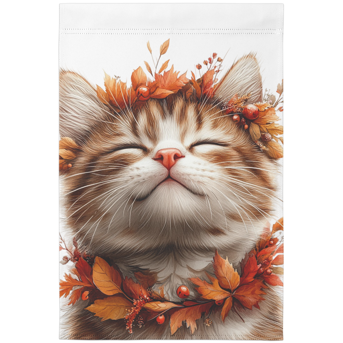 Autumn Cat Bliss Garden Flag (No Stand)