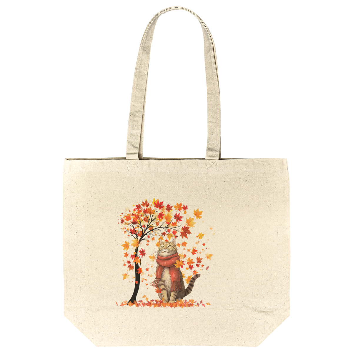Autumn Leaves Cat Tote Bag