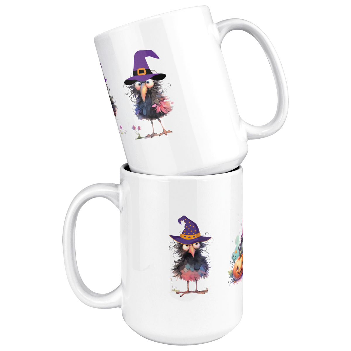 Halloween Crow Witches 15oz White Mug