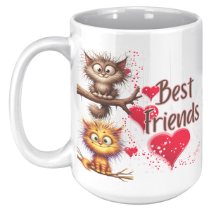 Best Friends Crazy Cats 15 Oz White Mug