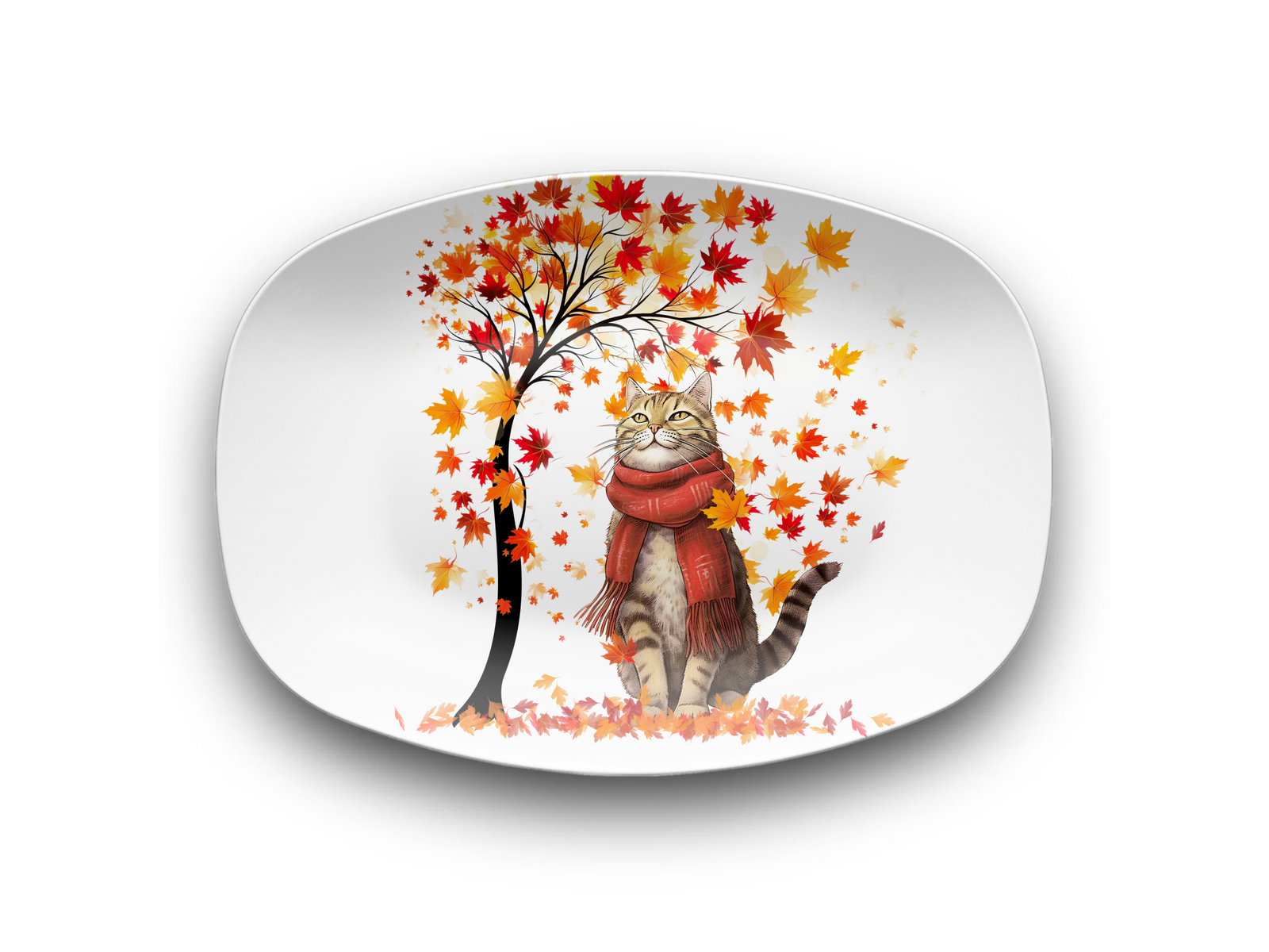Autumn Leaves 10 x 14 Cat Platter